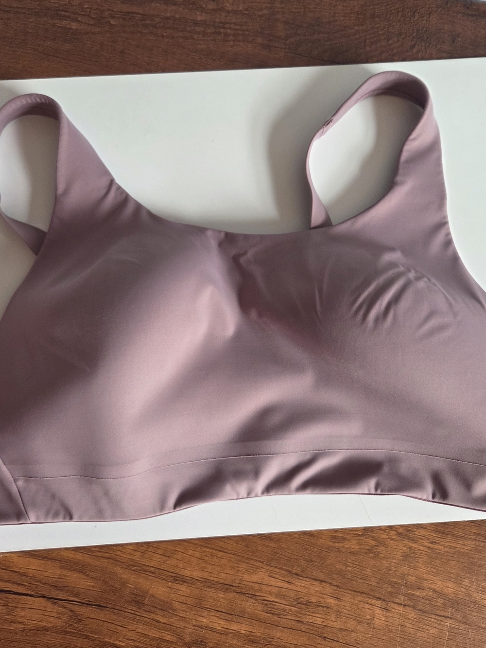 Athleta Advanced Spring Running Sports Bra Mauve Pink